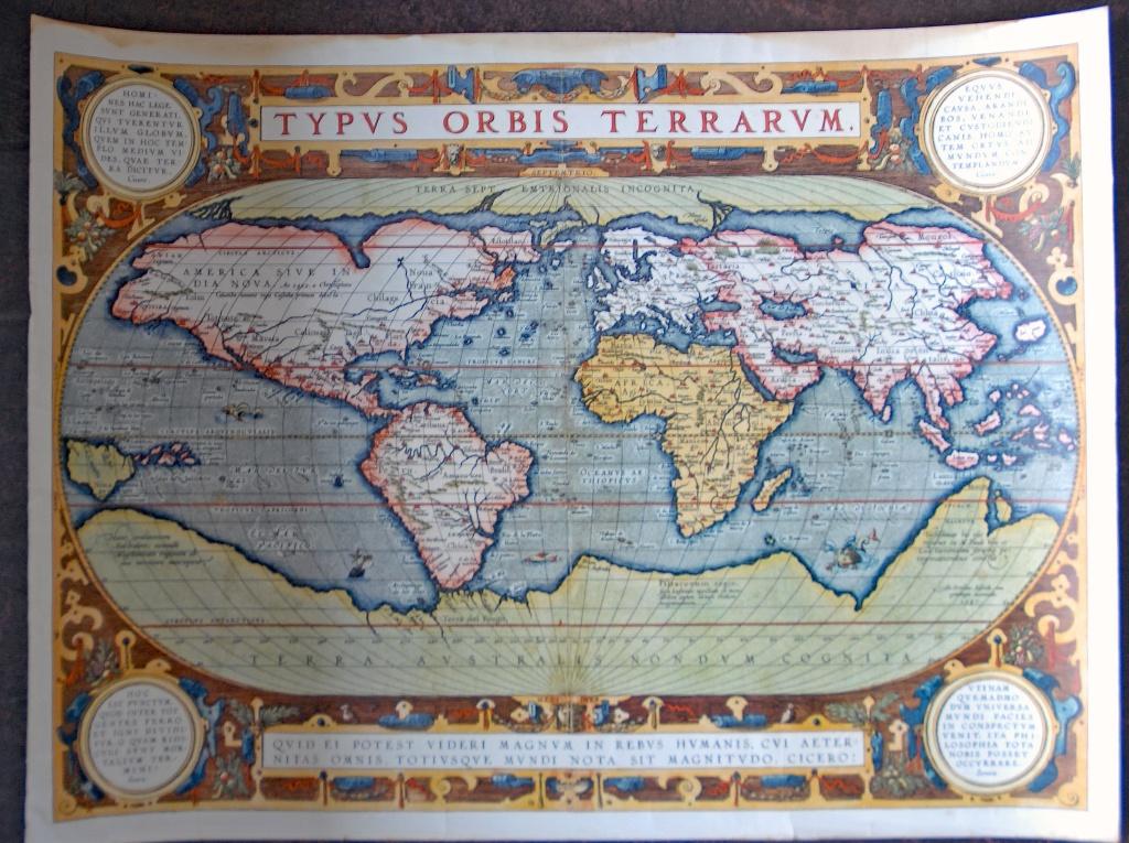kartografie, poster wereldkaart, Ophalen of Verzenden, 1800 tot 2000, Nederland, Landkaart