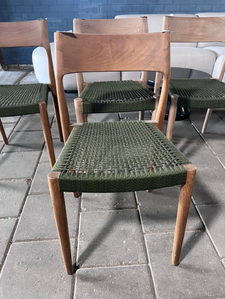 Raw Materials Freya Tuinstoel Groen Teak| €299 p stuk, nu, Raw Materials, Raw Materials, Teakhout, Nieuw