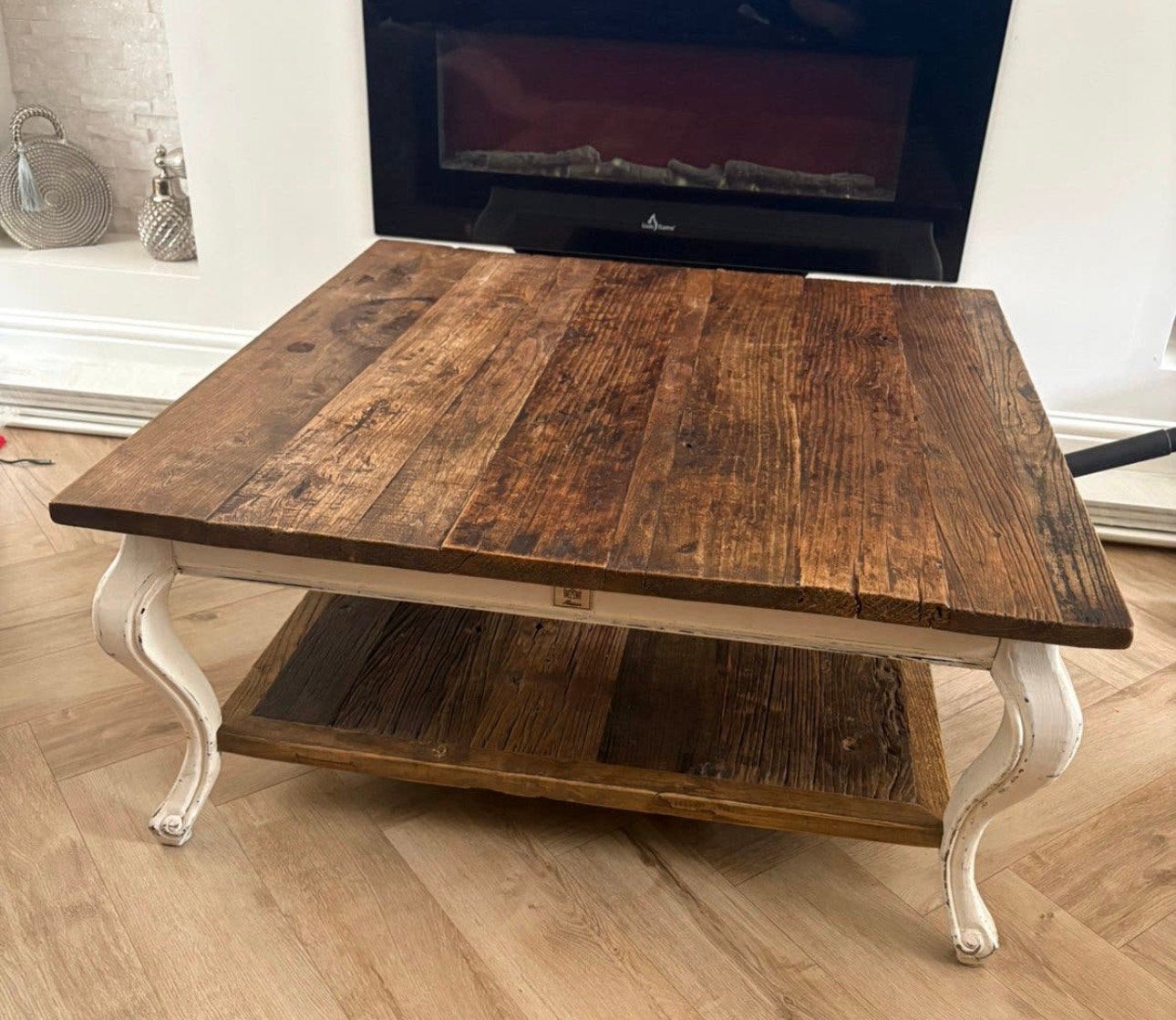Riviera maison salontafel 90x90, Ophalen, Zo goed als nieuw, Vierkant, 50 tot 100 cm