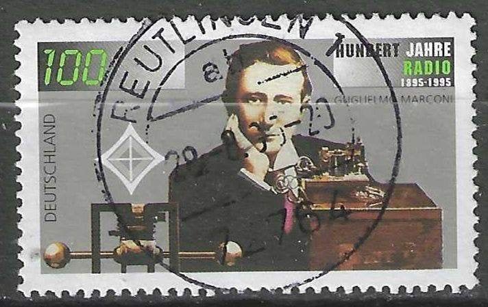 Duitsland 1995 - Yvert 1635 - 100 Jaar Radio - Marconi (ST), Verzenden, 1990 tot heden, Gestempeld