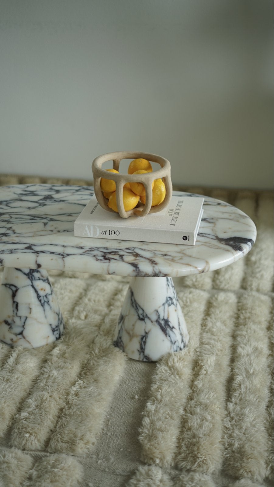 Marmeren salontafel - coffee table / ovaal, Ophalen of Verzenden