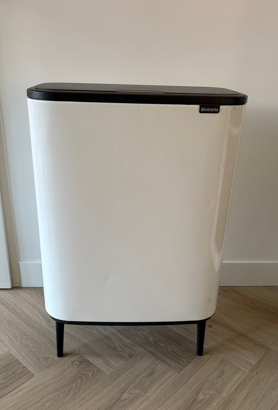 Brabantia Bo Touch Bin 2 x 30 liter – wit, 40 liter of meer, Ophalen, Gebruikt, Rvs