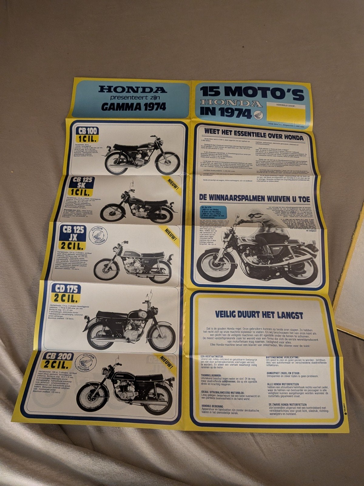 Honda folder 1974, Motoren, Ophalen of Verzenden, Honda