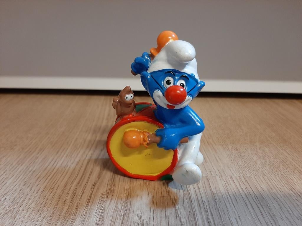 De Smurfen snoepdop clown met trommel, Verzamelen, Smurfen, Ophalen of Verzenden