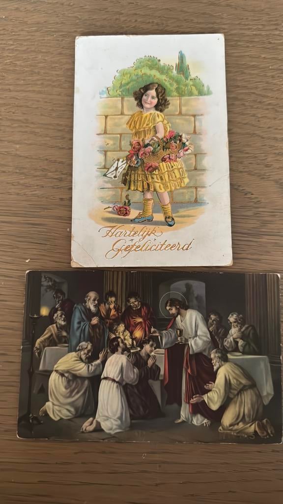 Oude kerstkaart en verjaardagskaart nederland, Ophalen of Verzenden
