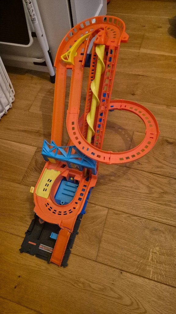 Hot Wheels Racebaan met Looping en Spiraal, Racebaan, Ophalen of Verzenden, Zo goed als nieuw, Hot Wheels