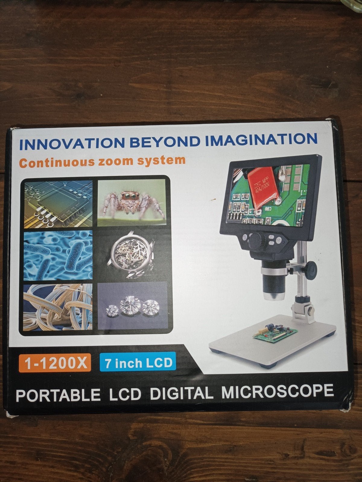 Draagbare LCD Digitale Microscoop 1-1200X met 7 inch scherm, Ophalen of Verzenden, Zo goed als nieuw, 1000x of meer, Biologische microscoop
