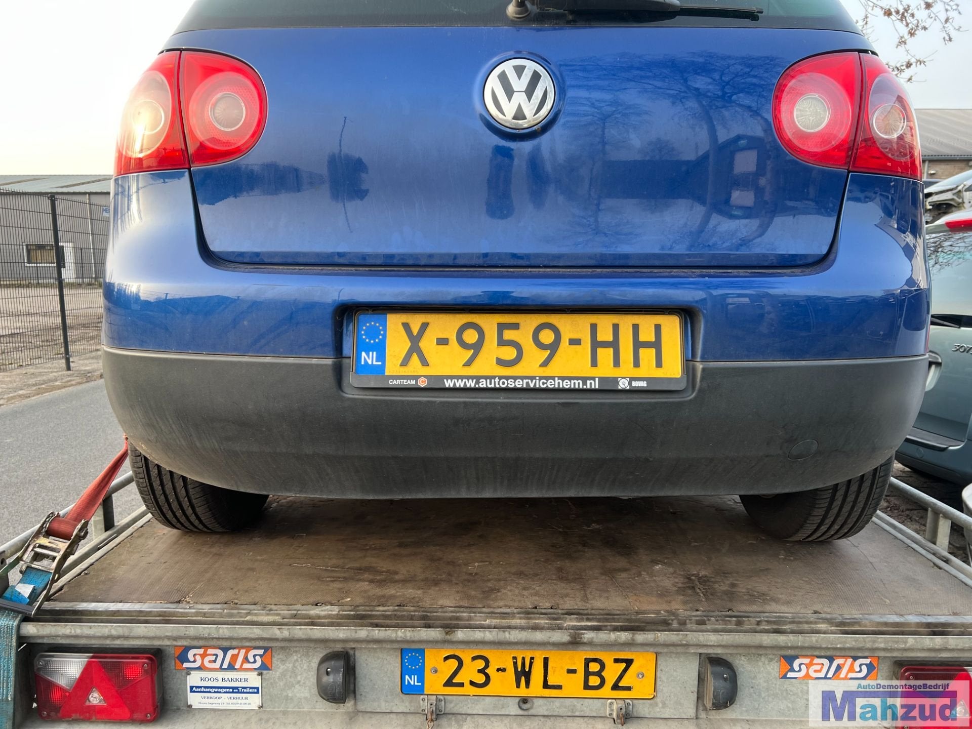 VW GOLF 5 BLAUW LC5J achterbumper 2004-2009, Auto-onderdelen, Gebruikt, Volkswagen, Volkswagen AG, Bumper