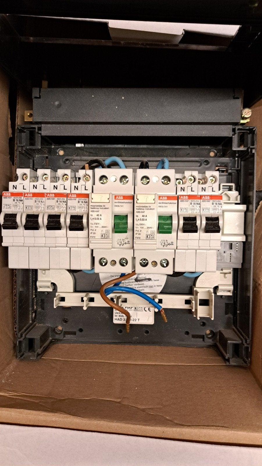 ABB HAF groepenkast met schakelaars, Doe-het-zelf en Verbouw, Elektra en Kabels, Ophalen of Verzenden, Gebruikt, Schakelaar