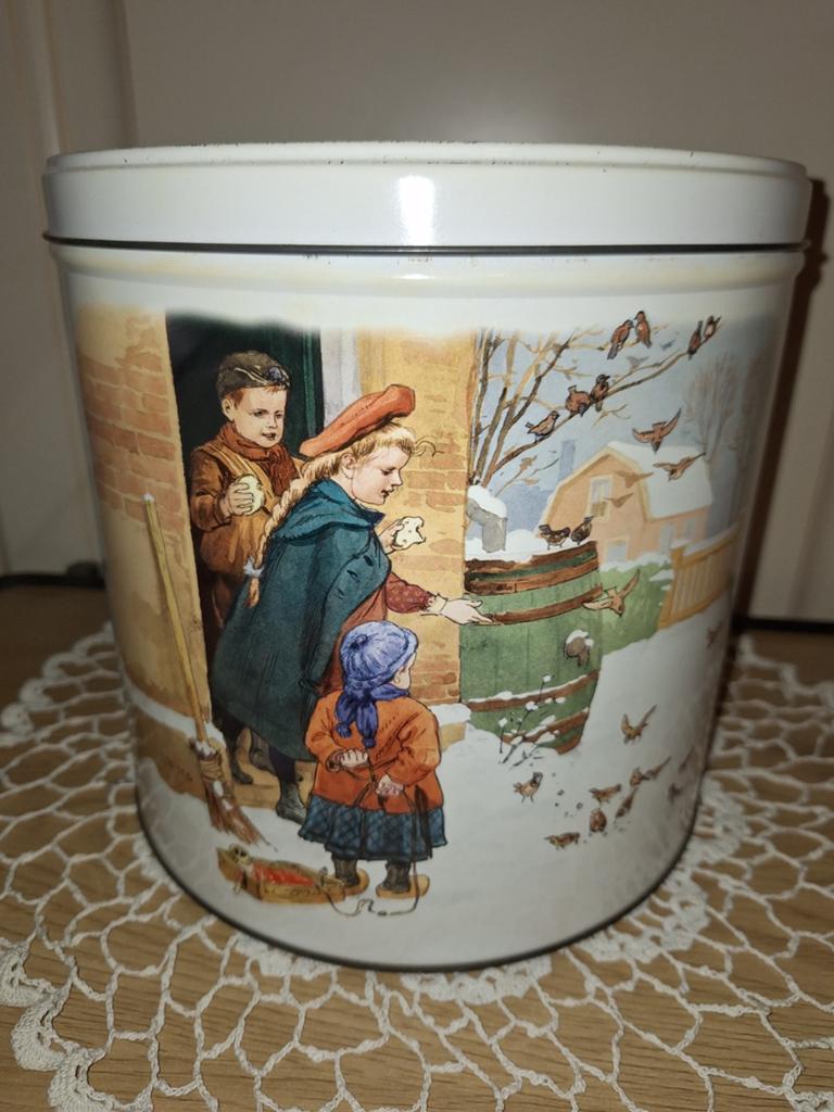 Vintage opbergton, Verzamelen, Retro, Ophalen of Verzenden, Huis en Inrichting