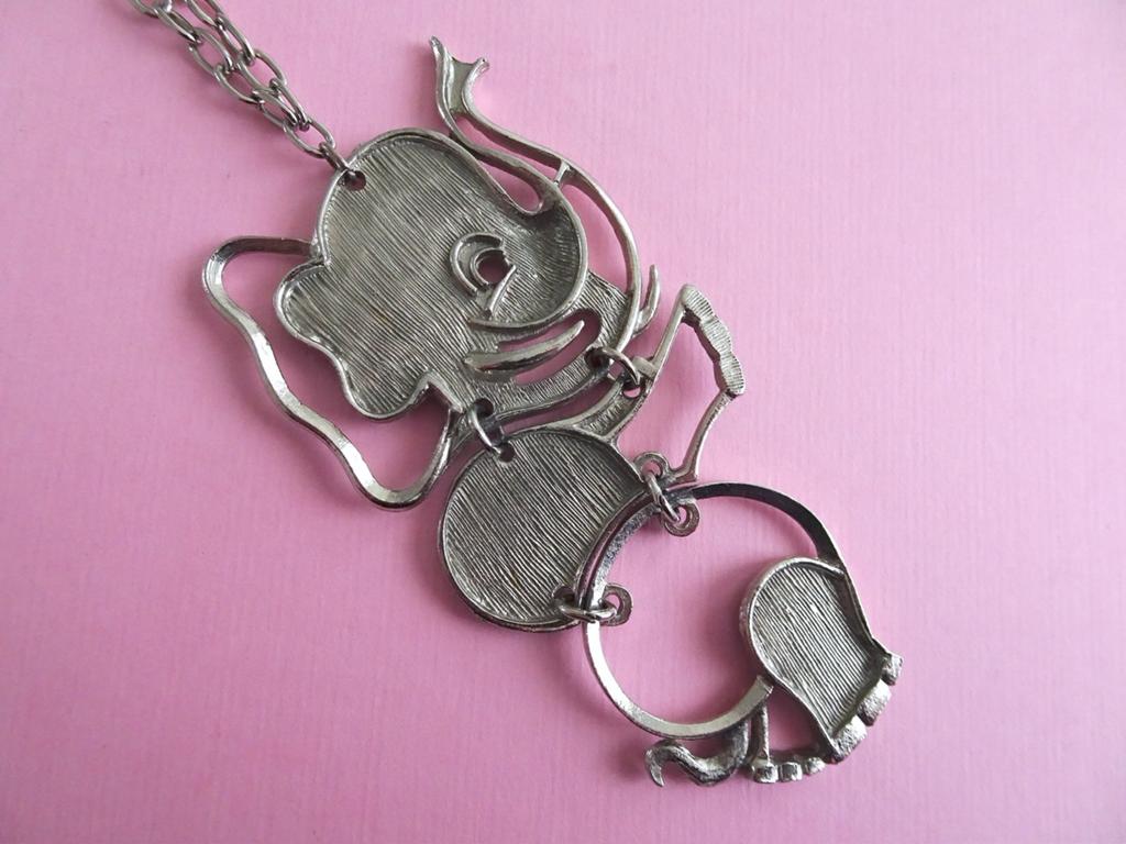 jwg Vintage 60s Modernist design olifant ketting zilver klr, Sieraden, Tassen en Uiterlijk, Antieke sieraden, Verzenden, Overige materialen