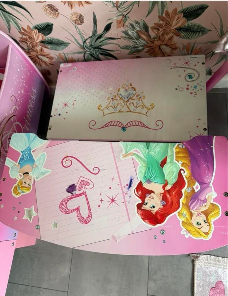 Disney Princess Peuterbed compleet, Kinderen en Baby's, Kinderkamer | Bedden, Gebruikt, 70 tot 85 cm, Lattenbodem, 140 tot 160 cm