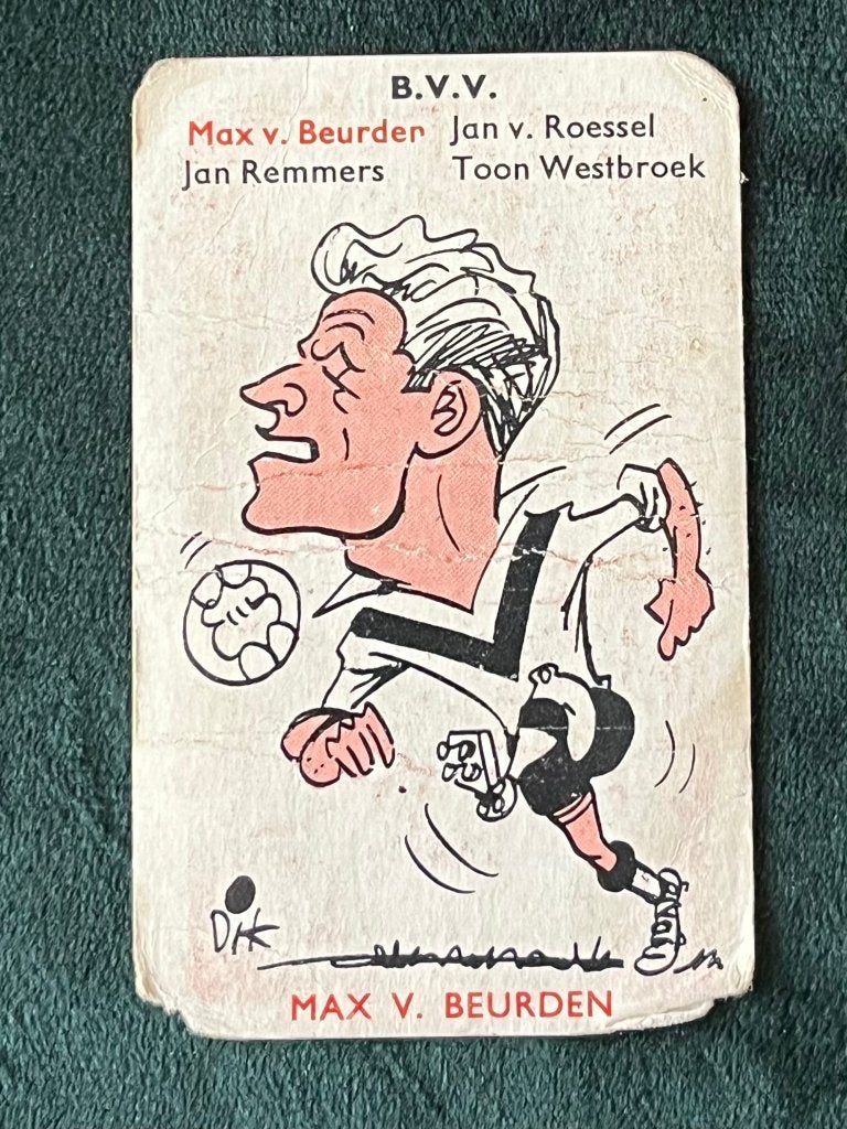 Max van Beurden karikatuur Dik Bruynesteyn Monty voetbalpl., Verzamelen, Sportartikelen en Voetbal, Ophalen of Verzenden, Gebruikt