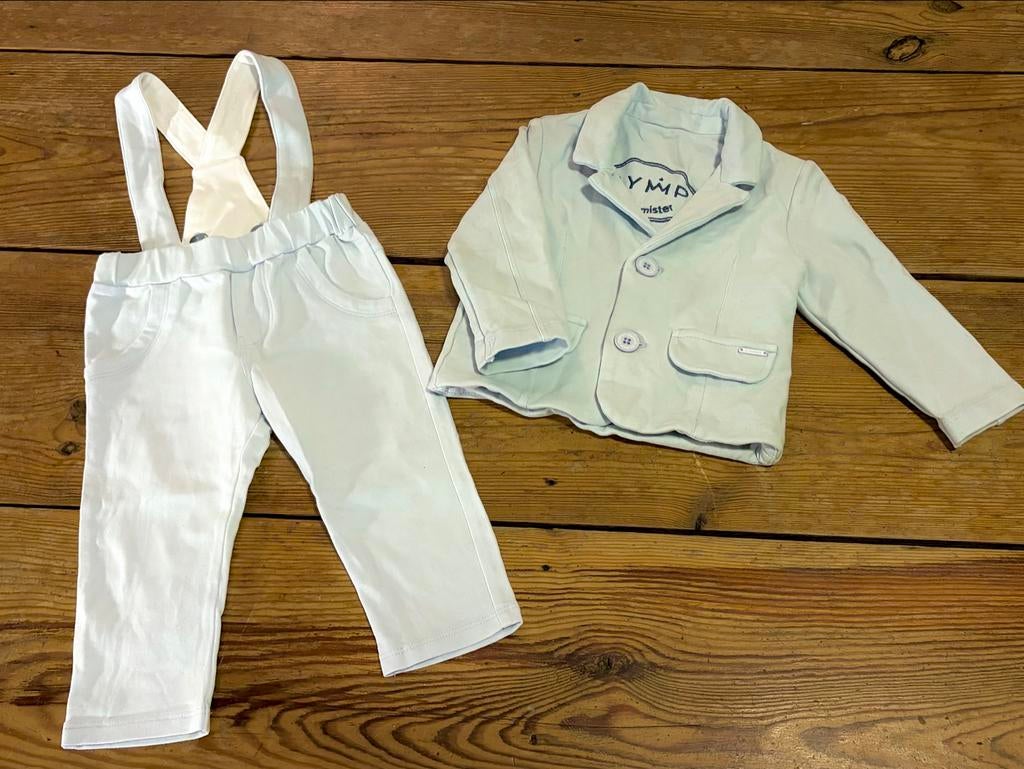 Gymp set salopette jasje/blazer licht baby blauw maat 68, Ophalen of Verzenden, Zo goed als nieuw, Jongetje, Setje