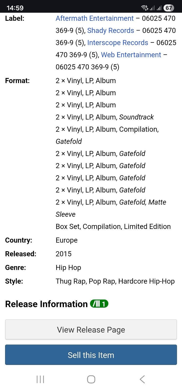 Eminem vinyl boxset, Ophalen of Verzenden, 2000 tot heden, Zo goed als nieuw, 12 inch