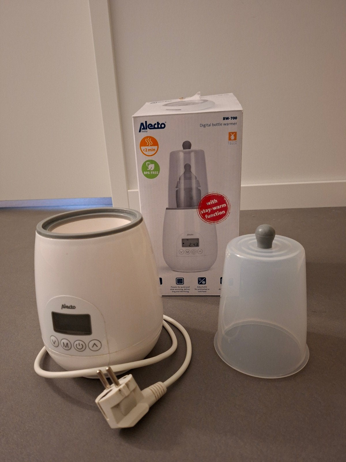 Alecto BW-700 Digitale Flessenwarmer met Warmhoudfunctie, Ophalen, Zo goed als nieuw, Flessen- of potjesverwarmer