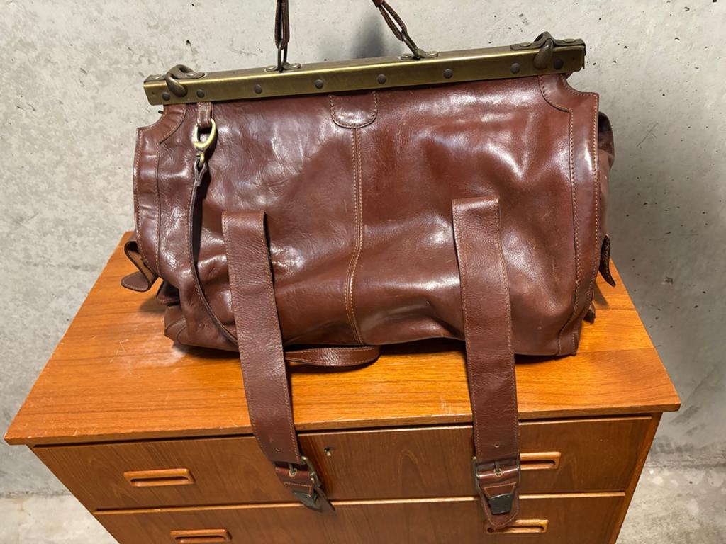 Mooie vintage dokterstas - leer, Sieraden, Tassen en Uiterlijk, Tassen | Reistassen en Weekendtassen, Ophalen, 40 tot 60 cm, Bruin