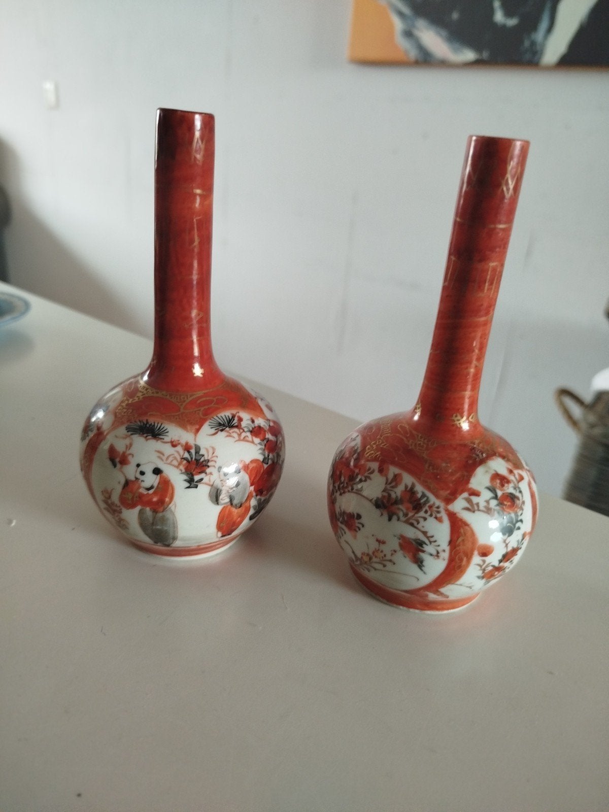 vaasjes Japans Kutani, Ophalen of Verzenden