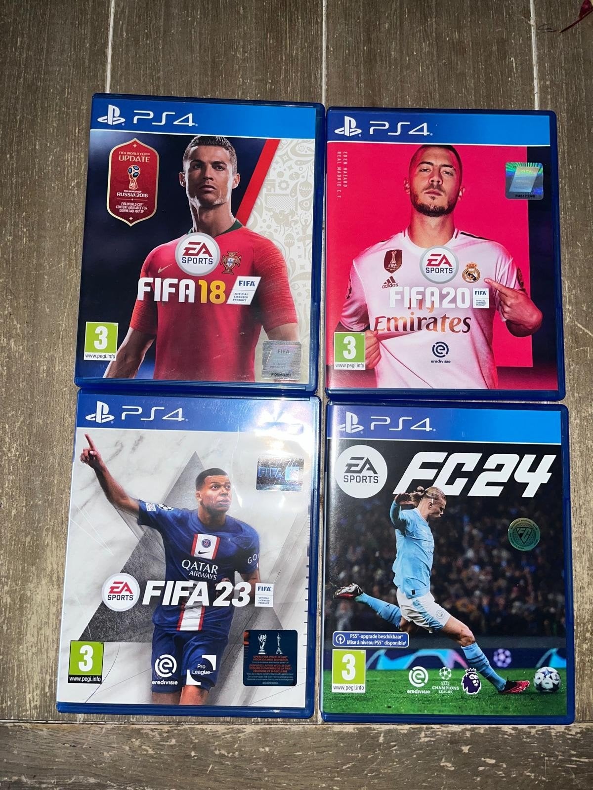 FIFA PS4 Games: FIFA 18, 20, 23 & FC 24 - Voetbalcollectie, Gebruikt, Verzenden, Eén computer, Sport