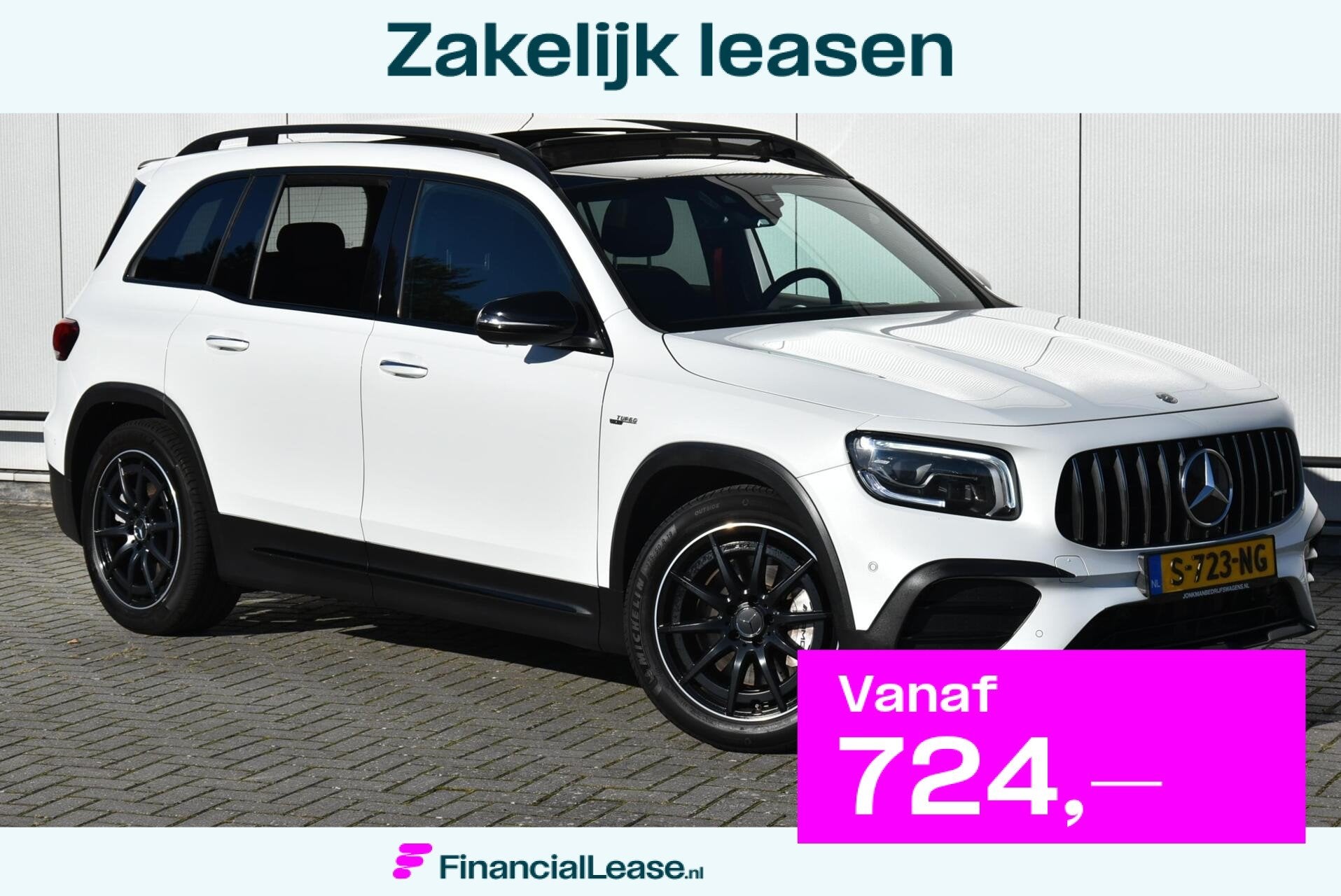 Mercedes GLB AMG 35 4MATIC Advantage Pano Trekh Full options, Automaat, 4 cilinders, 1655 kg, Wit
