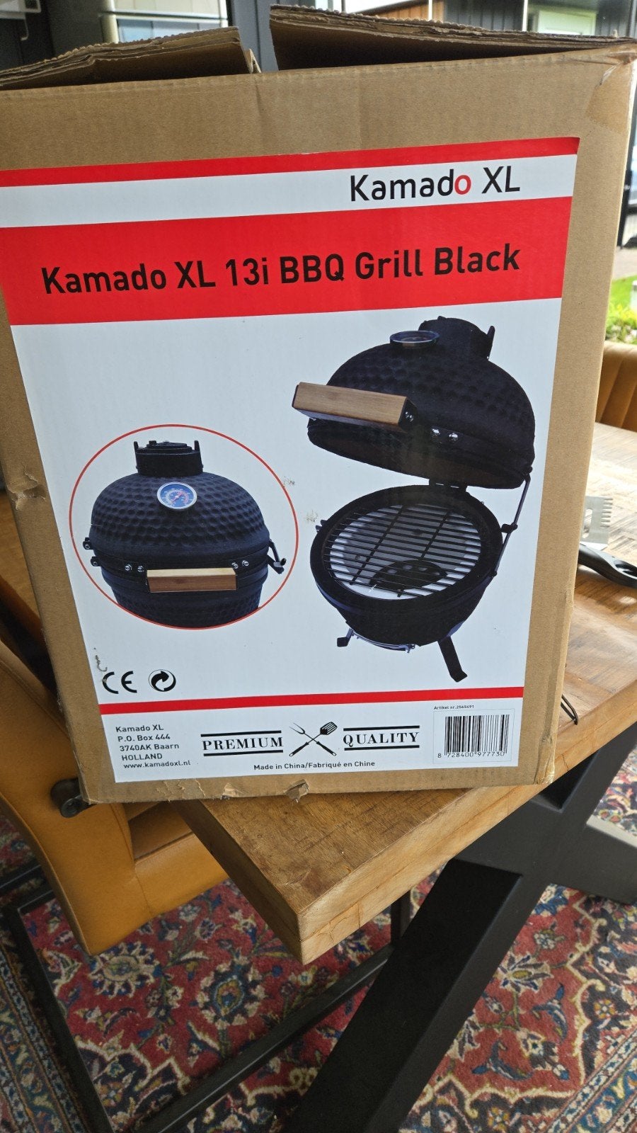 Kamado XL 13i BBQ Grill Black - Nieuw in doos, Ophalen, Nieuw, Kamado XL