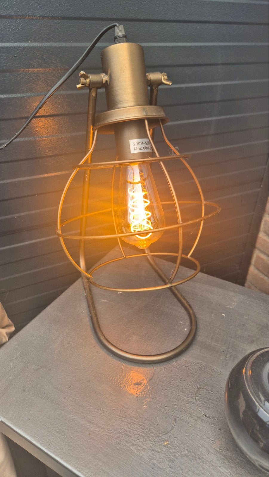 3 mooie industriële tafellampen in vintage stijl., Huis en Inrichting, Lampen | Tafellampen, Ophalen, Gebruikt, E27 (groot), Inclusief lichtbron