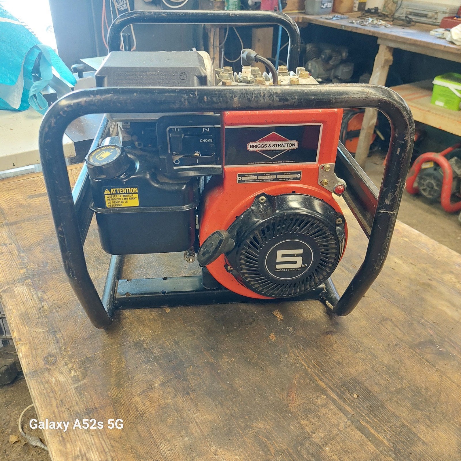 Briggs and stratton  aggregaat, Ophalen