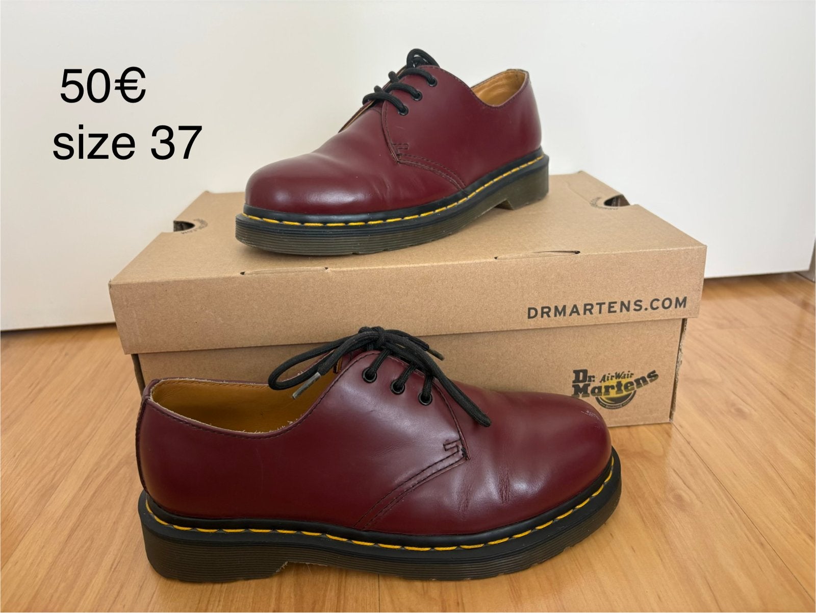 Dr. Martens 1461 Smooth Cherry Red Maat 37, Ophalen of Verzenden, Zo goed als nieuw, Rood, Schoenen met lage hakken