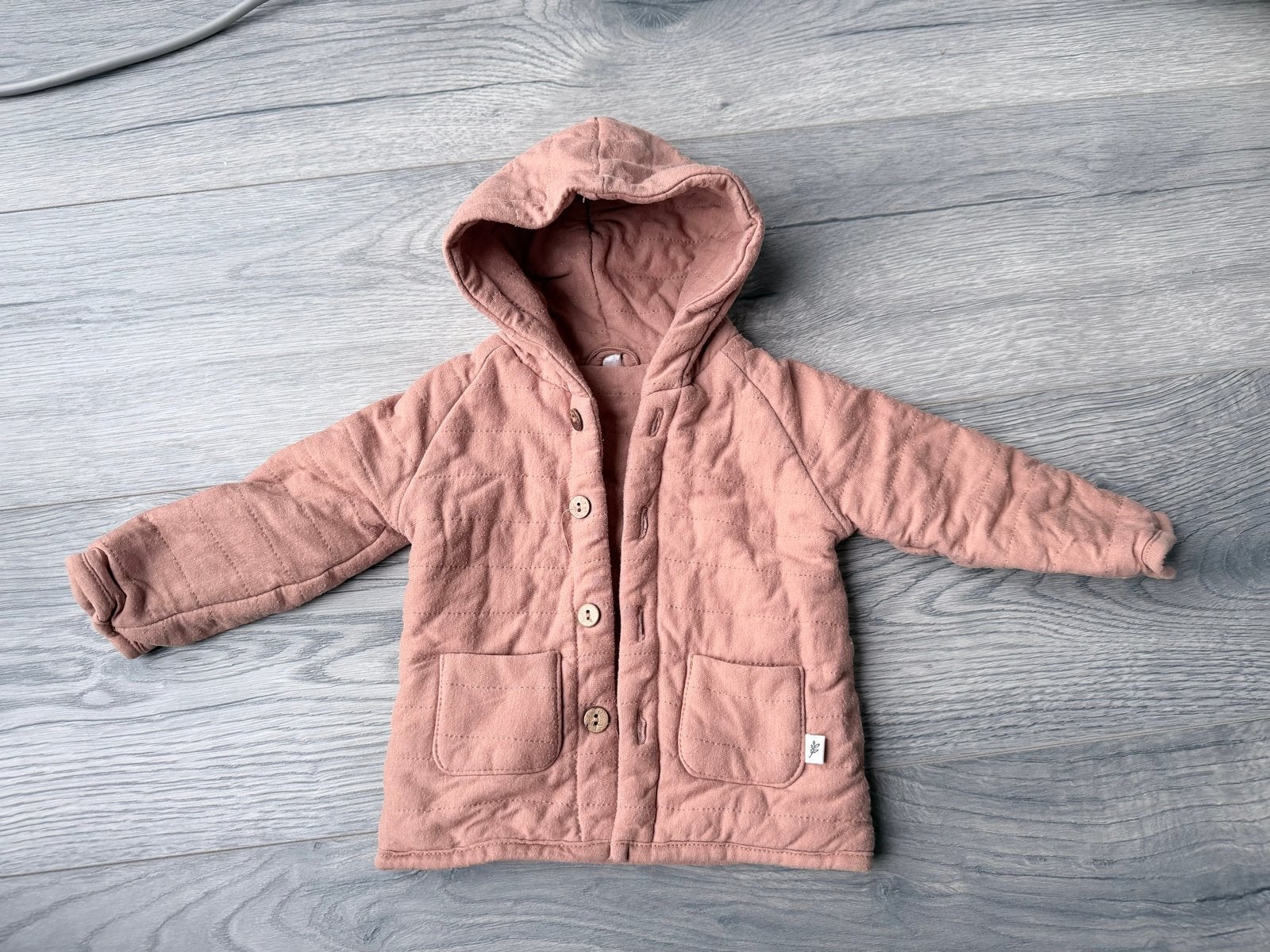 Roze gewatteerd jasje met capuchon - Zeeman maat 68, Ophalen of Verzenden, Zo goed als nieuw, Meisje, Jasje