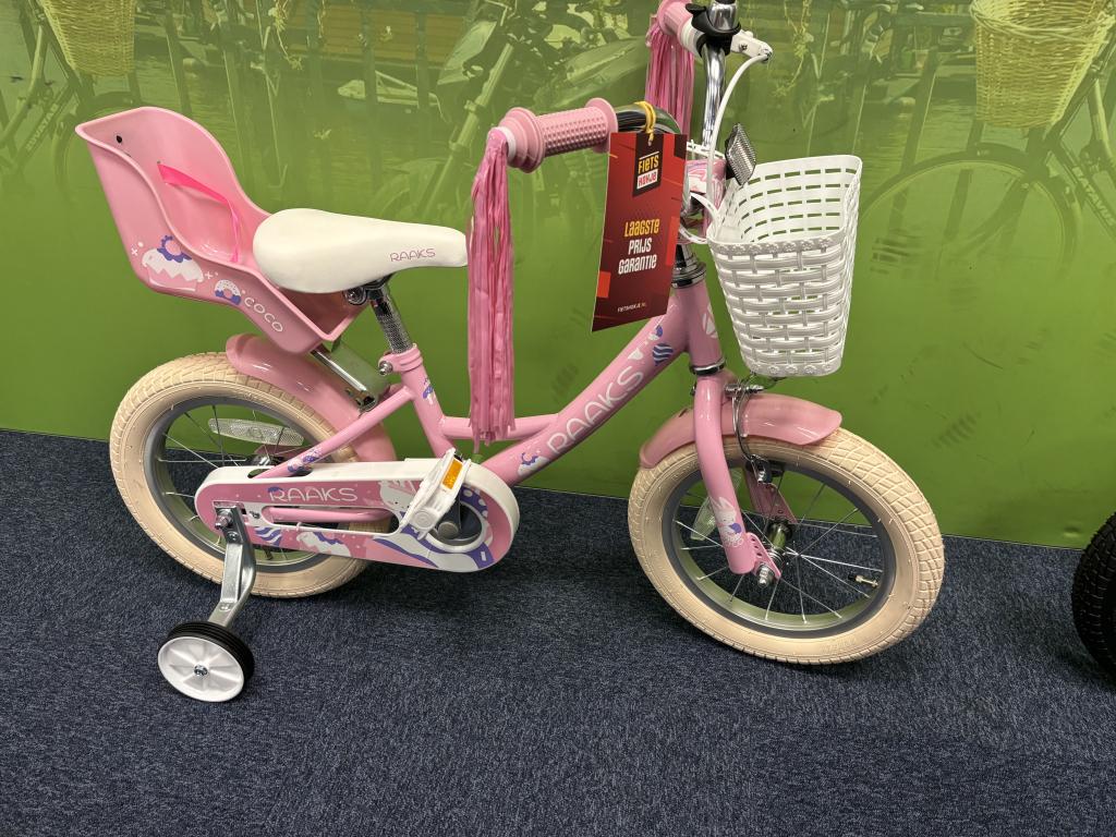 Fietshokje Raaks: Raaks kinderfiets 14 Inch NIEUW, Fietsen en Brommers, Fietsen | Dames | Damesfietsen, Niet ingevuld, Ophalen of Verzenden