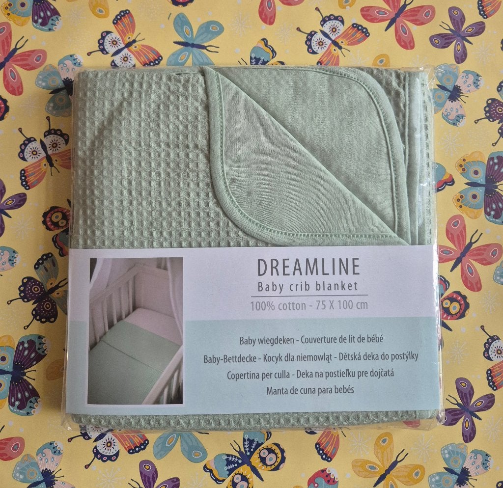 🍼Nieuwe Dreamline baby wiegdeken mintgroen 100% katoen, Ademend, Groen, Nieuw, 100 cm