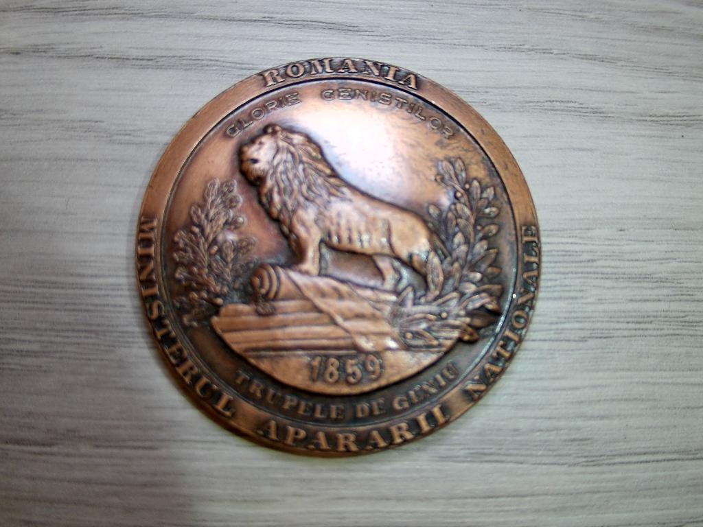 Bronzen penning Roemeense Ministerie van Defensie Genie, Verzamelen, Verzenden, Landmacht, Overige gebieden, Overige typen