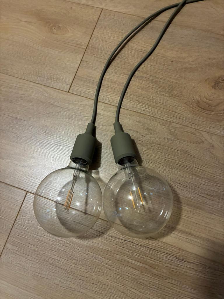 Muuto E27 hanglampen – Khaki set van 2, Ophalen, Gebruikt, 75 cm of meer