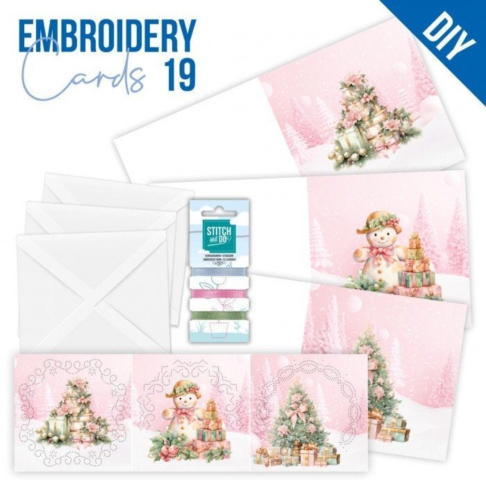 Embroidery Cards 19 Sweet Christmas (zoete Kerst) STDOPP019, Hobby en Vrije tijd, Kerst, ., Overige typen, Nieuw