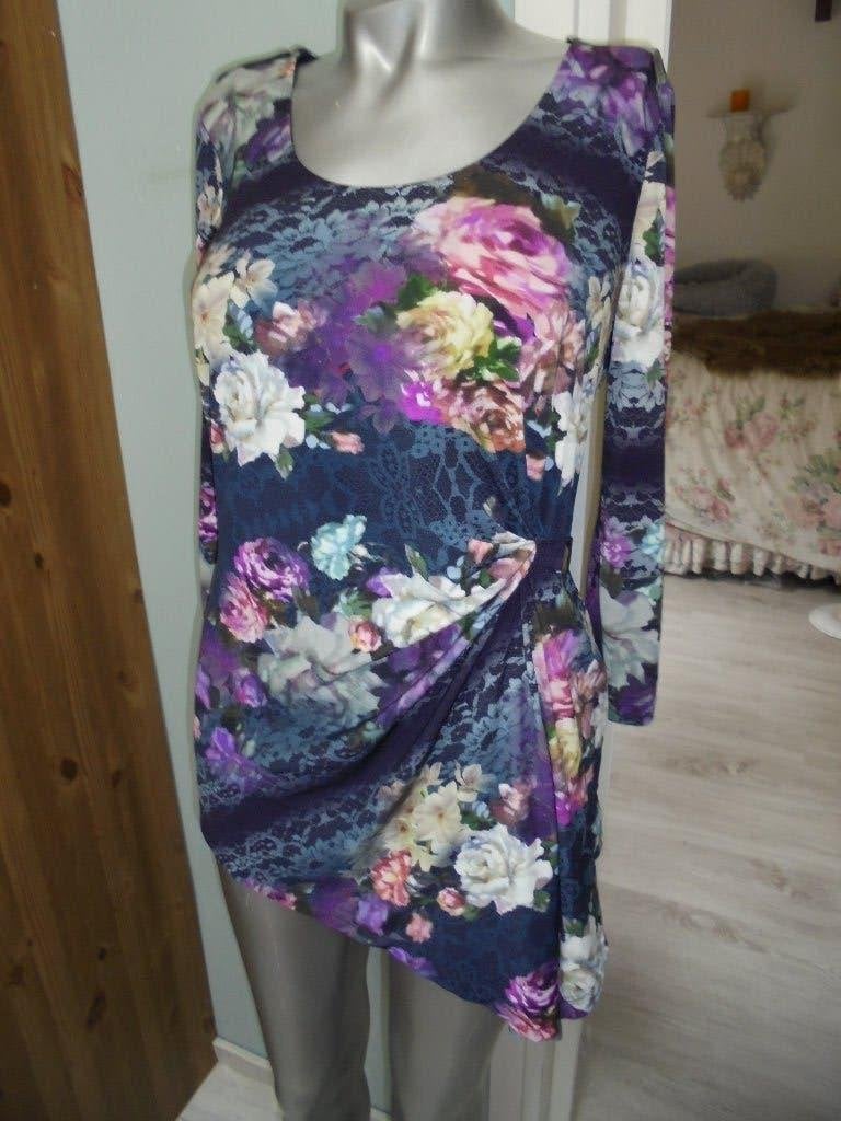 Miss Etam prachtige blouse paarstinten bloem L, Overige kleuren, Verzenden, Maat 46/48 (XL) of groter, Zo goed als nieuw