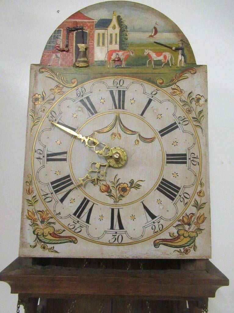 Oer 11766 ANTIEKE Friese staartklok met boerenmechaniek, Ophalen