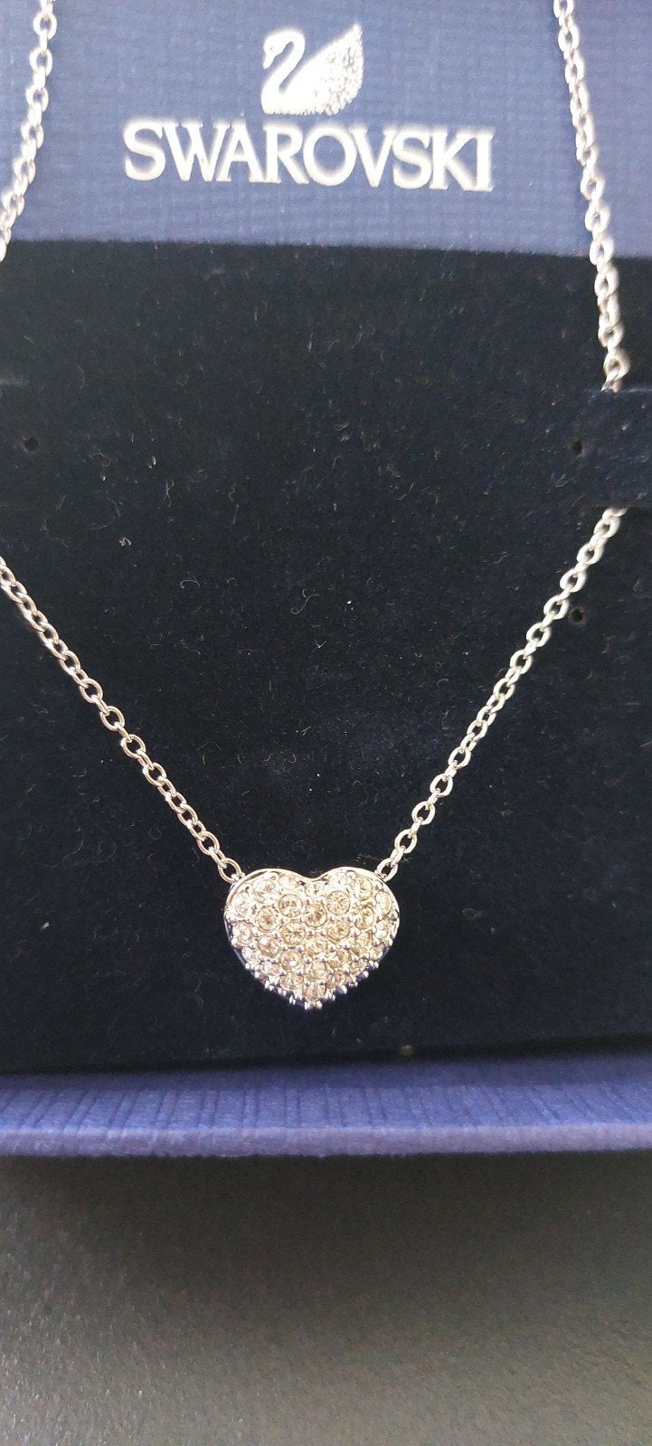 Swarovski ketting met hartje, Verstelbaar, Nieuw, Ophalen of Verzenden, Zilver