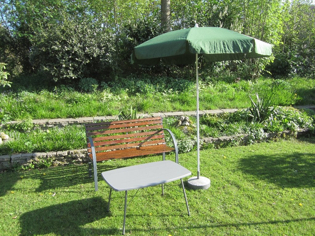 parasol met standaard., Tuin en Terras, Ophalen, Zo goed als nieuw, Parasolvoet