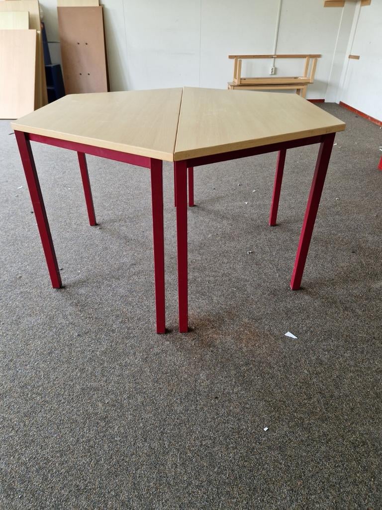 Zeskante tafels met onderstel en blad, Ophalen, Rechthoekig, 100 tot 150 cm, 50 tot 100 cm