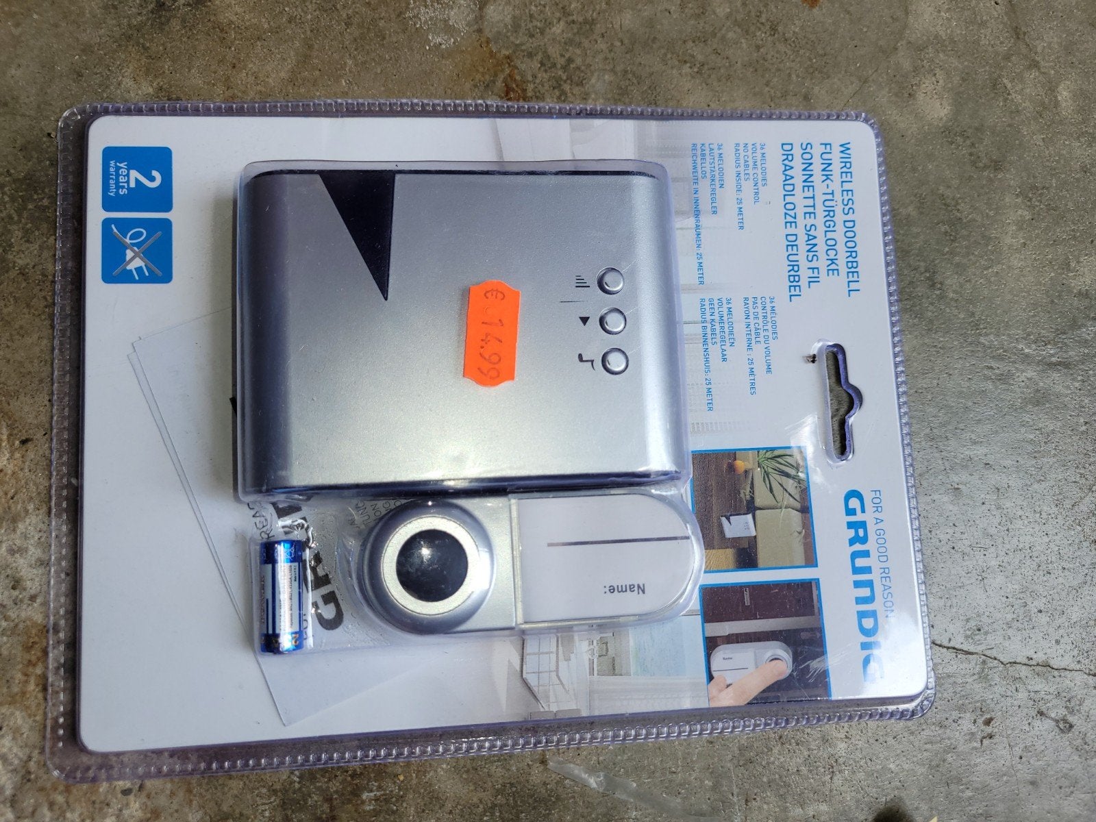 Grundig Draadloze Deurbel - Nieuw in Verpakking, Huis en Inrichting, Deurbellen, Nieuw, Draadloos, Ophalen