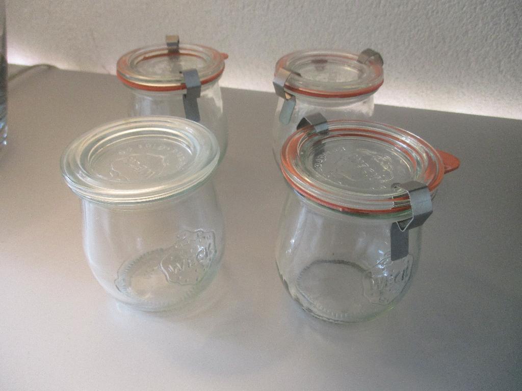 Weck potjes 4 x   8.5 cm hoog mini weckpotjes, Ophalen of Verzenden, Overige materialen, Overige merken, Overige typen