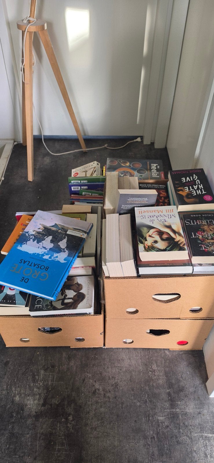4 bananendozen vol boeken, Boeken, Ophalen, Zo goed als nieuw