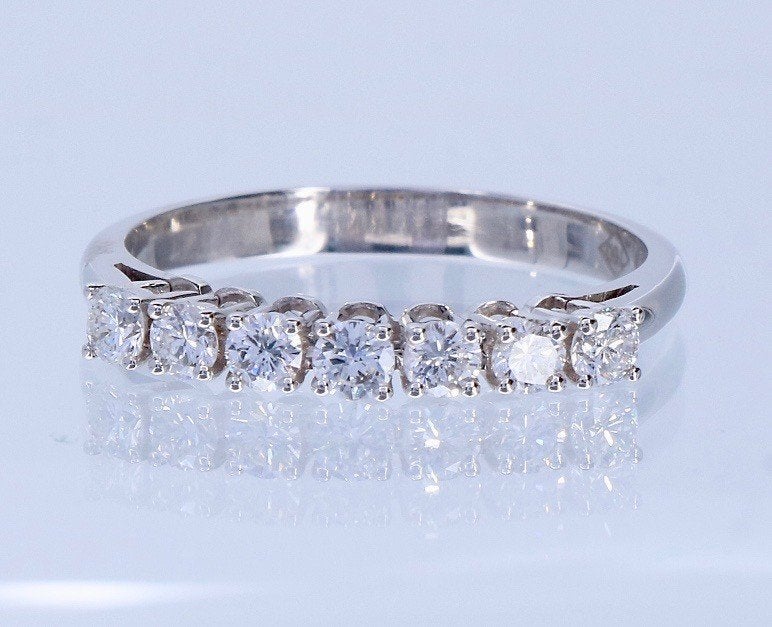 18K Prachtige Witgouden Rijring 0,70 CRT Briljant, Sieraden, Tassen en Uiterlijk, Ophalen of Verzenden, Zo goed als nieuw, Info@kleenedelmetalen.nl