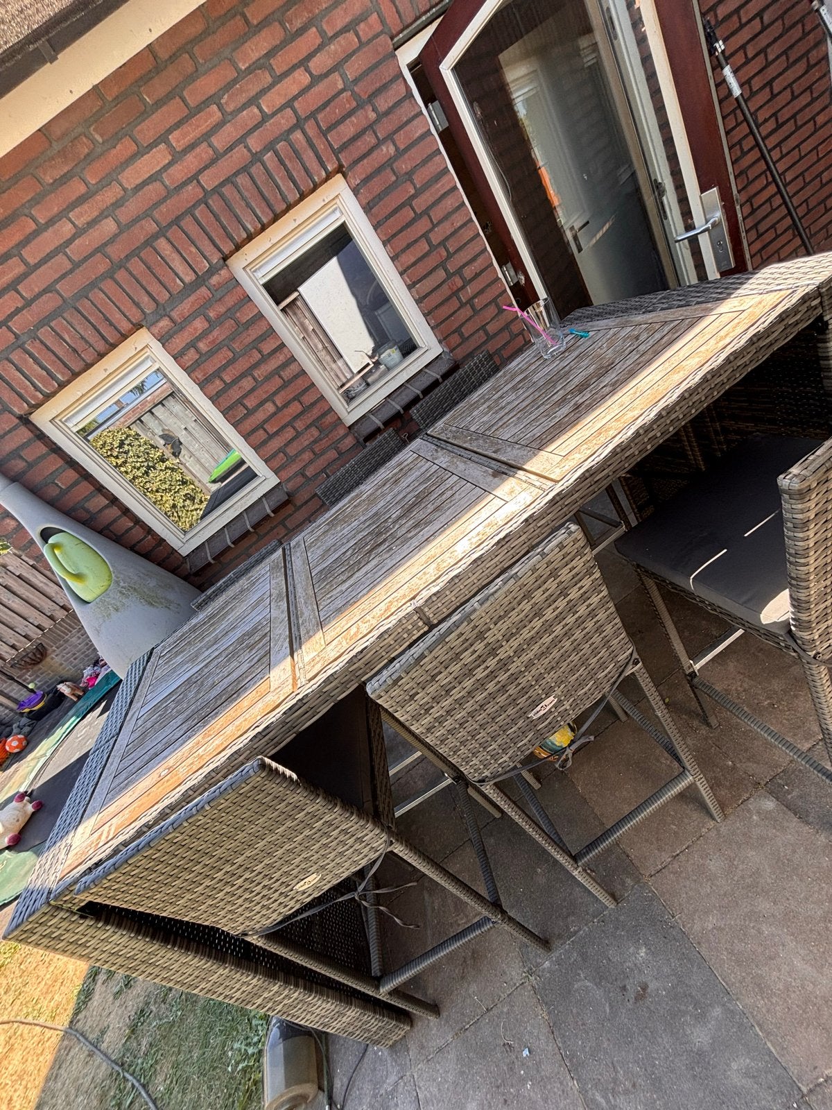 tuinset met tafel en 6 stoelen, Tuin en Terras, Tuinsets en Loungesets, Ophalen, Gebruikt, Eettafel, 6 zitplaatsen