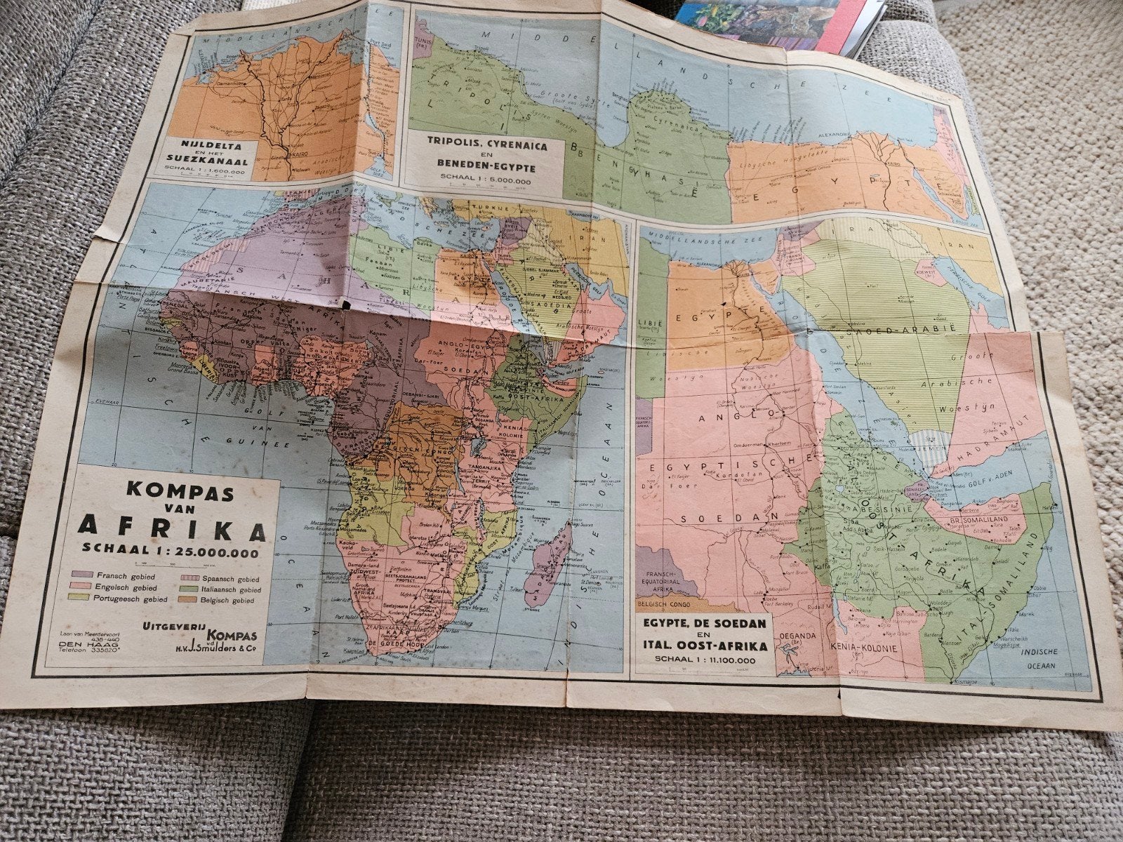 Kompas kaart van Afrika - Schaal 1:25.000.000, Boeken, Atlassen en Landkaarten, Ophalen of Verzenden