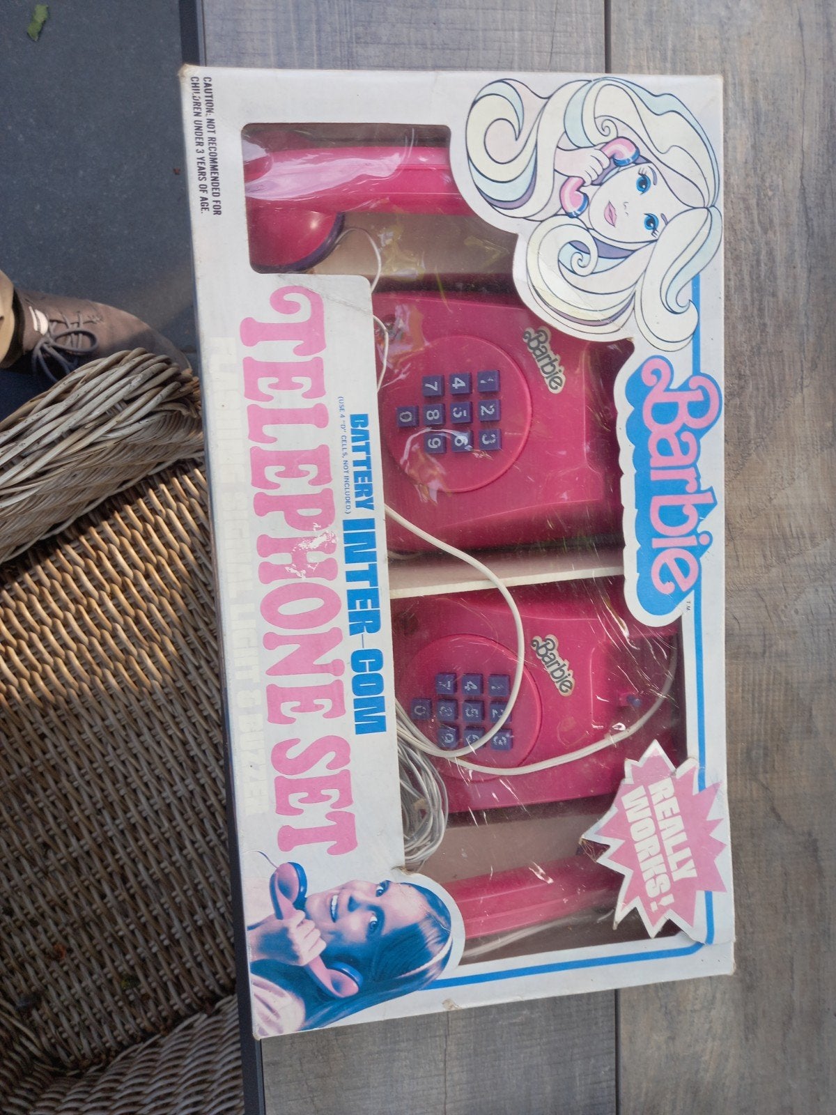 Vintage Barbie Telefoonset Intercom - Roze Telefoons, Ophalen of Verzenden, Zo goed als nieuw, Meisje