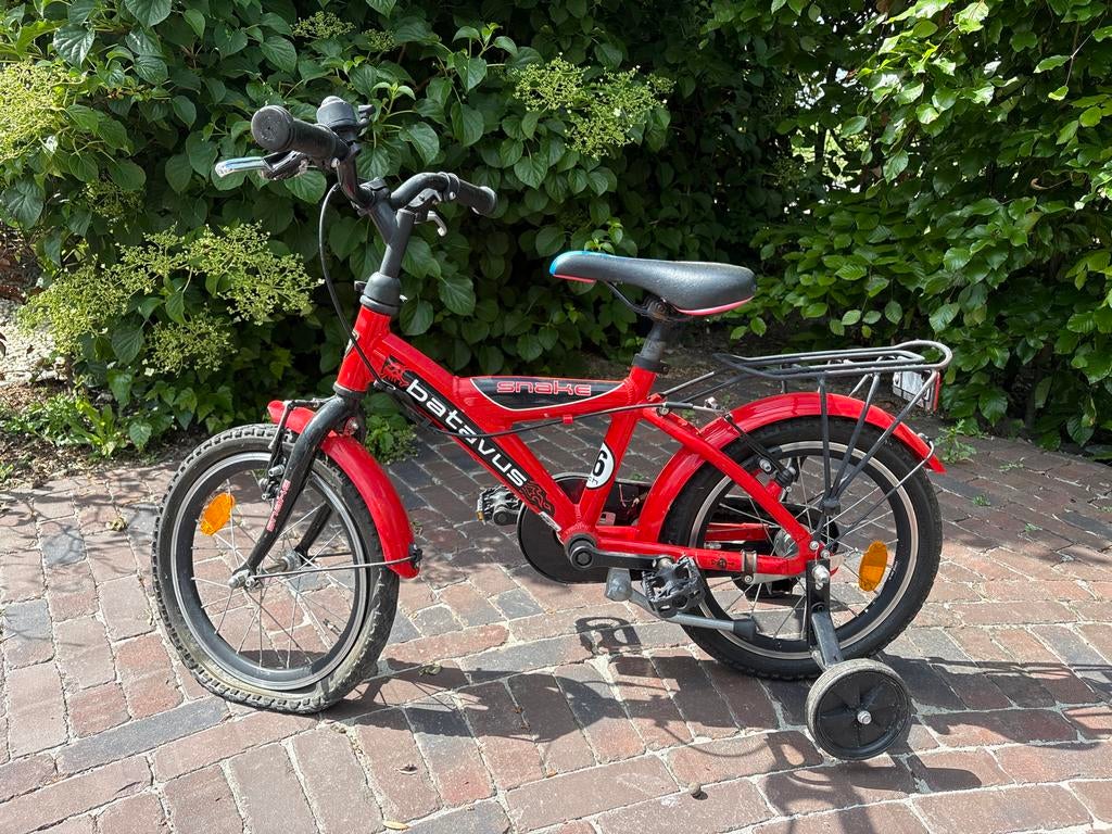Batavus Snake Kinderfiets 16 inch met zijwieltjes, Fietsen en Brommers, Fietsen | Kinderfietsjes, Ophalen, Terugtraprem, Zijwieltjes