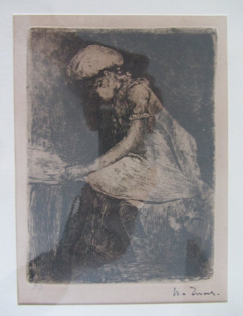 Willem de Zwart - Lezend meisje, Antiek en Kunst, Kunst | Etsen en Gravures, Ophalen
