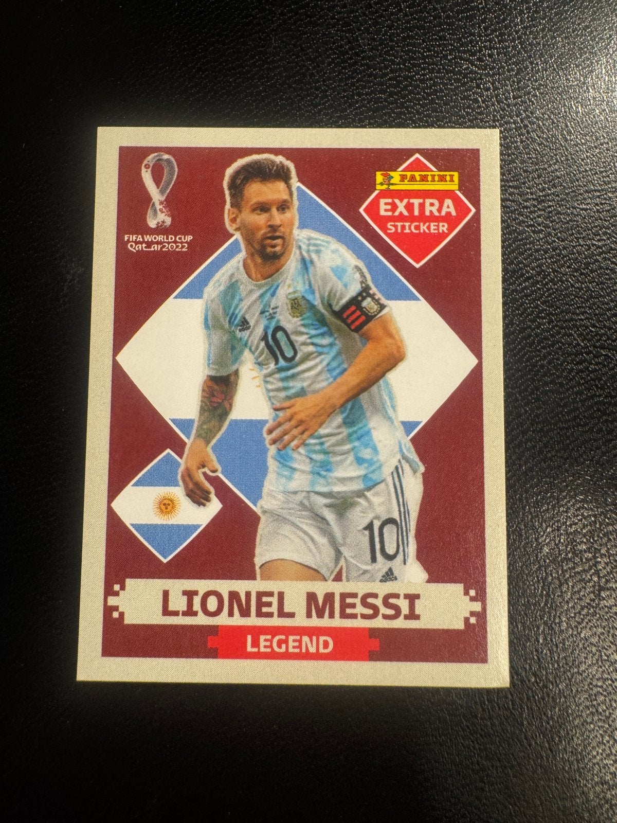 Panini - Qatar 2022 - Extra Sticker - Lionel Messi, Ophalen of Verzenden, Zo goed als nieuw, Buitenlandse clubs, Poster, Plaatje of Sticker