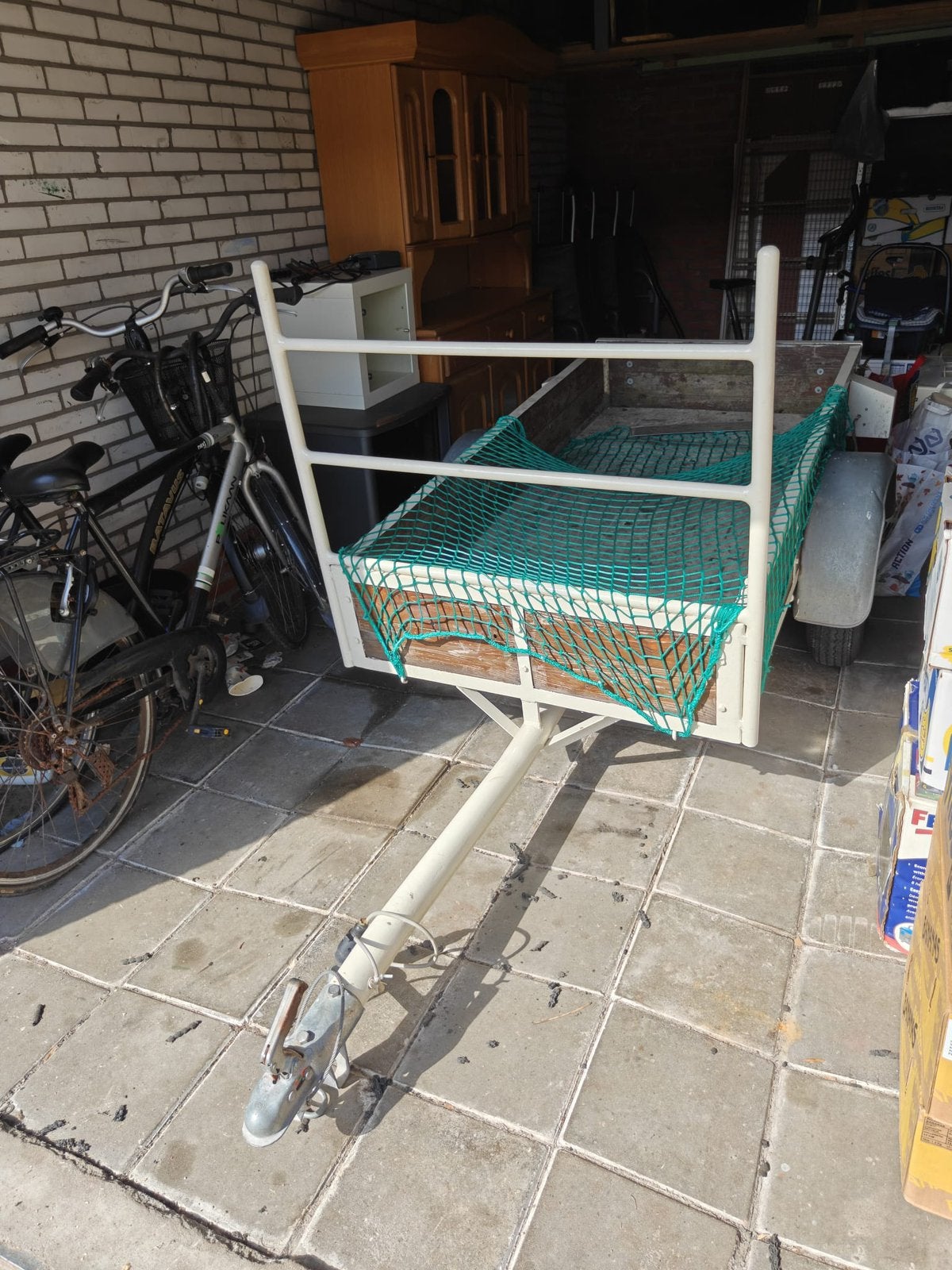 open aanhanger 100x200 cm – Goede basis, wielnaaf trilt, Ophalen, Gebruikt